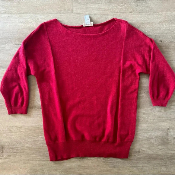 Chico's Sweaters - Chicos Sultry Red Bailey Bateau Pullover 3/4 Sleeve Sweater size XS